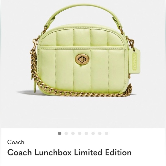 Coach Lunchbox Limited Edition Lime Top Handle Quilted Chain Crossbody Strap - Picture 4 of 16